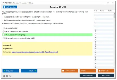 HP HPE2-W02 Selling Aruba Products and Solutions Practice test exam simulator test engine exam Prep practice test questions answers Image 10