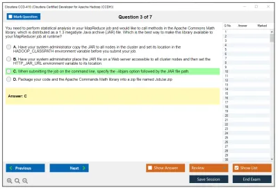 Cloudera CCD-410 Cloudera Certified Developer for Apache Hadoop (CCDH) Practice test exam simulator test engine exam Prep practice test questions answers Image 3