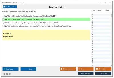 PEOPLECERT 58 ITIL 2011 Foundation Practice test exam simulator test engine exam Prep practice test questions answers Image 10