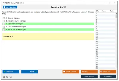 HP HPE2-T36 Using HPE OneView Practice test exam simulator test engine exam Prep practice test questions answers Image 1