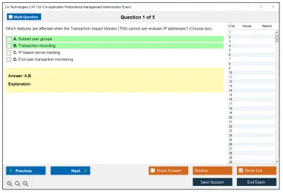 CA Technologies CAT-120 CA Application Performance Management Administrator Exam Practice test exam simulator test engine exam Prep practice test questions answers Image 1