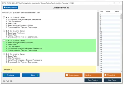 SAP C_THR92_2205 SAP Certified Application AssociateSAP SuccessFactors People Analytics: Reporting 1H/2022 Practice test exam simulator test engine exam Prep practice test questions answers Image 9