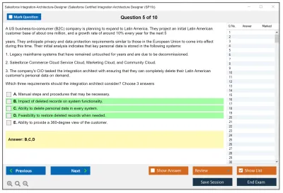 Salesforce Integration-Architecture-Designer Salesforce Certified Integration Architect Practice test exam simulator test engine exam Prep practice test questions answers Image 5