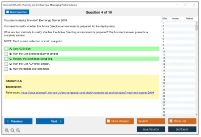 Microsoft MS-200 Planning and Configuring a Messaging Platform  Practice test exam simulator test engine exam Prep practice test questions answers Image 4