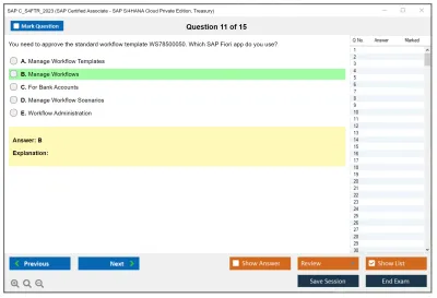 SAP C_S4FTR_2023 SAP Certified Associate - SAP S/4HANA Cloud Private Edition, Treasury Practice test exam simulator test engine exam Prep practice test questions answers Image 11
