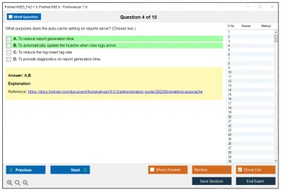 Fortinet NSE5_FAZ-7.0 Fortinet NSE 5 - FortiAnalyzer 7.0 Practice test exam simulator test engine exam Prep practice test questions answers Image 4