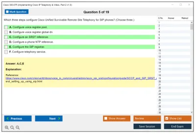 Cisco 300-075 Implementing Cisco IP Telephony &amp; Video, Part 2 v1.0 Practice test exam simulator test engine exam Prep practice test questions answers Image 5
