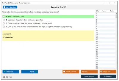 Test Prep EMT Emergency Medical Technician Practice test exam simulator test engine exam Prep practice test questions answers Image 8