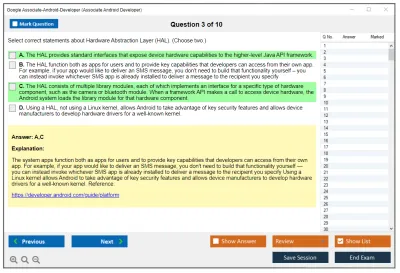 Google Associate-Android-Developer Google Developers Certification - Associate Android Developer (Kotlin and Java Exam) Practice test exam simulator test engine exam Prep practice test questions answers Image 3