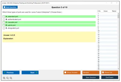 Juniper JN0-648 Enterprise Routing and Switching-Professional (JNCIP-ENT) Practice test exam simulator test engine exam Prep practice test questions answers Image 5