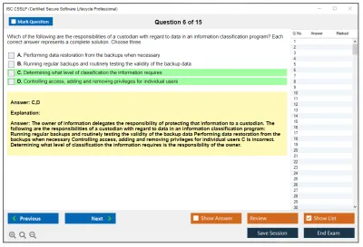ISC2 CSSLP Certified Secure Software Lifecycle Professional Practice test exam simulator test engine exam Prep practice test questions answers Image 6