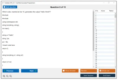 C++ Institute CPA C++ Certified Associate Programmer Practice test exam simulator test engine exam Prep practice test questions answers Image 8