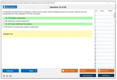 Salesforce Service-Cloud-Consultant Salesforce Certified Service Cloud Consultant Practice test exam simulator test engine exam Prep practice test questions answers Image 10