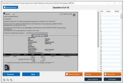Cisco 300-215 Conducting Forensic Analysis and Incident Response Using Cisco CyberOps Technologies (CBRFIR) Practice test exam simulator test engine exam Prep practice test questions answers Image 9