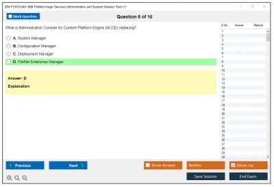 IBM P2070-048 IBM FileNet Image Services Administration and Support Mastery Test v1 Practice test exam simulator test engine exam Prep practice test questions answers Image 6