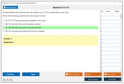 Huawei H12-211_V2.2 HCIA-Routing &amp; Switching V2.2 Practice test exam simulator test engine exam Prep practice test questions answers Image 8
