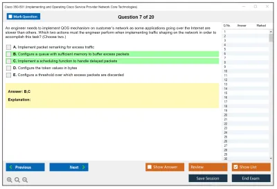 Cisco 350-501 Implementing and Operating Cisco Service Provider Network Core Technologies (350-501 SPCOR) Practice test exam simulator test engine exam Prep practice test questions answers Image 7