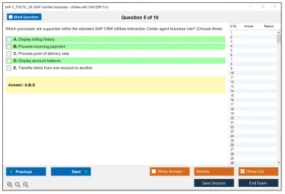 SAP C_FSUTIL_60 SAP Certified Associate - Utilities with SAP ERP 6.0 Practice test exam simulator test engine exam Prep practice test questions answers Image 5