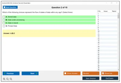 Android AND-802 Android Security Essentials Practice test exam simulator test engine exam Prep practice test questions answers Image 2