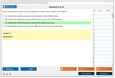 Cisco 700-703 Cisco Application Centric Infrastructure for Field Engineers Exam Practice test exam simulator test engine exam Prep practice test questions answers Image 8