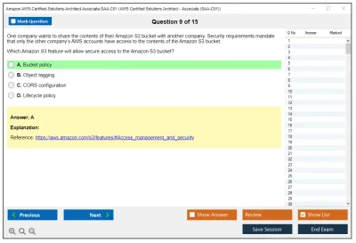 Amazon AWS AWS-Certified-Solutions-Architect-Associate-SAA-C01 AWS Certified Solutions Architect - Associate (SAA-C01) Practice test exam simulator test engine exam Prep practice test questions answers Image 9
