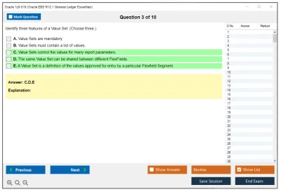 Oracle 1z0-516 Oracle EBS R12.1 General Ledger Essentials Practice test exam simulator test engine exam Prep practice test questions answers Image 3