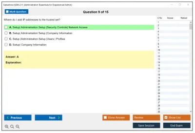 Salesforce ADM-211 Administration Essentials for Experienced Admin Practice test exam simulator test engine exam Prep practice test questions answers Image 9