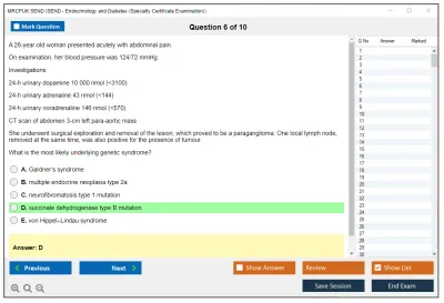 MRCPUK SEND SEND - Endocrinology and Diabetes (Specialty Certificate Examination) Practice test exam simulator test engine exam Prep practice test questions answers Image 6