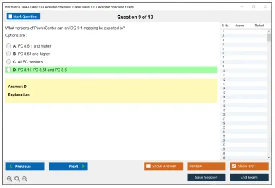 Informatica Data-Quality-10-Developer-Specialist Data Quality 10: Developer Specialist Exam Practice test exam simulator test engine exam Prep practice test questions answers Image 9