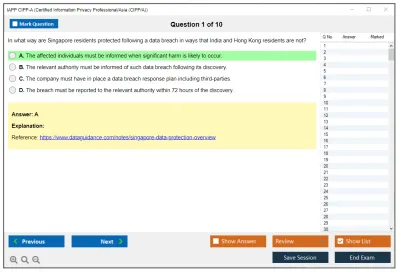 IAPP CIPP-A Certified Information Privacy Professional/Asia (CIPP/A) Practice test exam simulator test engine exam Prep practice test questions answers Image 1