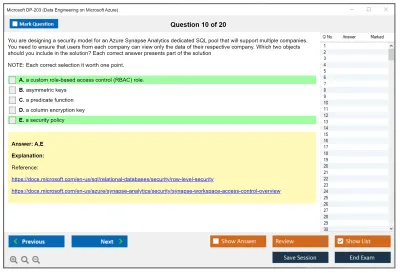 Microsoft DP-203 Data Engineering on Microsoft Azure Practice test exam simulator test engine exam Prep practice test questions answers Image 10