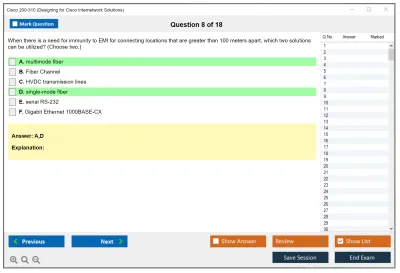 Cisco 200-310 Designing  for Cisco Internetwork Solutions Practice test exam simulator test engine exam Prep practice test questions answers Image 8