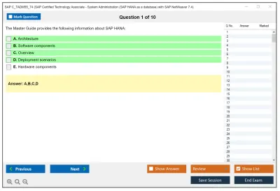 SAP C_TADM55_74 SAP Certified Technology Associate - System Administration (SAP HANA as a database) with SAP NetWeaver 7.4 Practice test exam simulator test engine exam Prep practice test questions answers Image 1