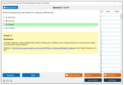 Oracle 1z0-435 Oracle Business Process Management Suite 12c Essentials Practice test exam simulator test engine exam Prep practice test questions answers Image 7