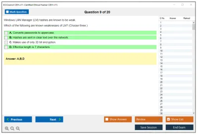 ECCouncil CEH-v11 Certified Ethical Hacker CEH v11 Practice test exam simulator test engine exam Prep practice test questions answers Image 9