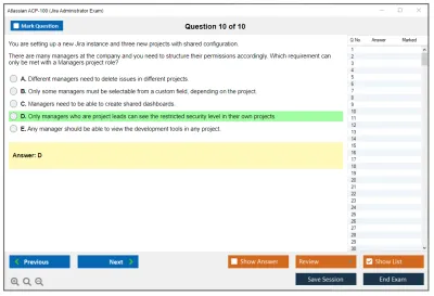 Atlassian ACP-100 Jira Administrator Exam Practice test exam simulator test engine exam Prep practice test questions answers Image 10