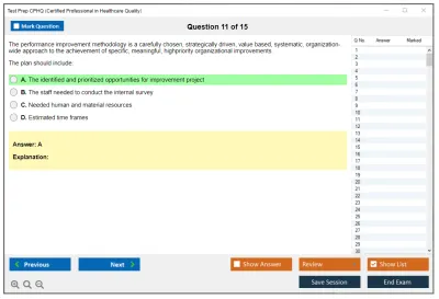 Test Prep CPHQ Certified Professional in Healthcare Quality Examination Practice test exam simulator test engine exam Prep practice test questions answers Image 11