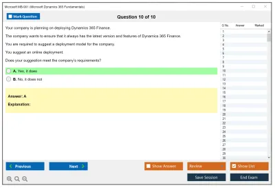 Microsoft MB-901 Microsoft Dynamics 365 Fundamentals Practice test exam simulator test engine exam Prep practice test questions answers Image 10