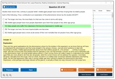 Test Prep LSAT-Test Law School Admission Test: Logical Reasoning, Reading Comprehension, Analytical Reasoning Practice test exam simulator test engine exam Prep practice test questions answers Image 20
