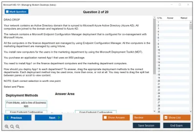 Microsoft MD-101 Managing Modern Desktops Practice test exam simulator test engine exam Prep practice test questions answers Image 2
