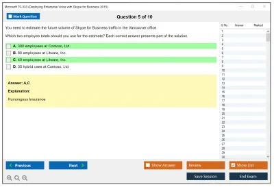 Microsoft 70-333 Deploying Enterprise Voice with Skype for Business 2015 Practice test exam simulator test engine exam Prep practice test questions answers Image 5