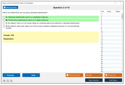 Oracle 1z0-434 Oracle SOA Suite 12c Essentials Practice test exam simulator test engine exam Prep practice test questions answers Image 2