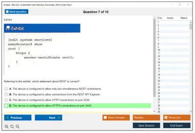 Juniper JN0-222 Automation and DevOps Associate (JNCIA-DevOps) Practice test exam simulator test engine exam Prep practice test questions answers Image 7