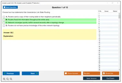 Alcatel-Lucent 4A0-100 Nokia Scalable IP Networks Practice test exam simulator test engine exam Prep practice test questions answers Image 1