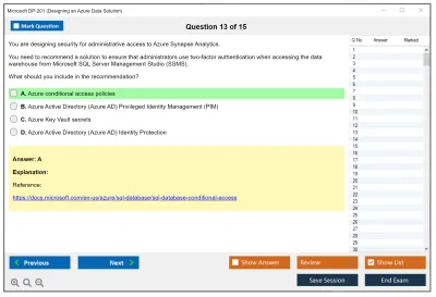 Microsoft DP-201 Designing an Azure Data Solution Practice test exam simulator test engine exam Prep practice test questions answers Image 13