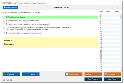 NABP FPGEE Foreign Pharmacy Graduate Equivalency Examination Practice test exam simulator test engine exam Prep practice test questions answers Image 7