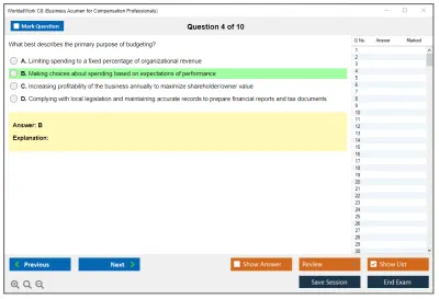 WorldatWork C8 Business Acumen for Compensation Professional Practice test exam simulator test engine exam Prep practice test questions answers Image 4