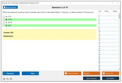 Brocade 150-130 Brocade Certified Network Engineer 2012 Practice test exam simulator test engine exam Prep practice test questions answers Image 2