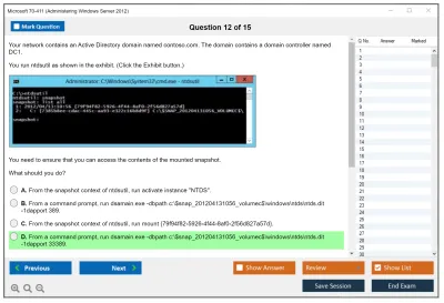Microsoft 70-411 Administering Windows Server 2012 Practice test exam simulator test engine exam Prep practice test questions answers Image 12