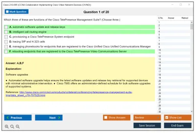 Cisco 210-065 CCNA Collaboration Implementing Cisco Video Network Devices (CIVND) Practice test exam simulator test engine exam Prep practice test questions answers Image 1
